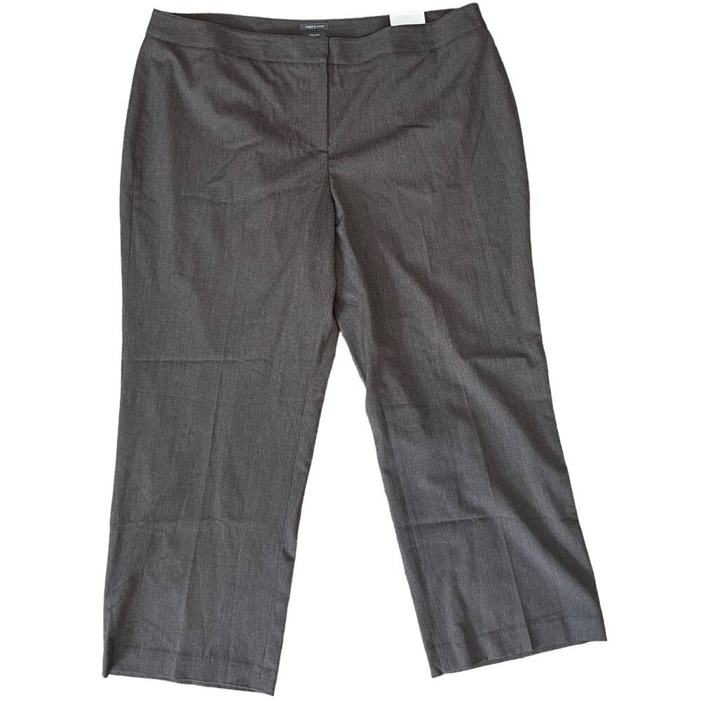 NEW Apt. 9 Brown Herringbone Classic Fit Straight Leg Pearson Pants 24W